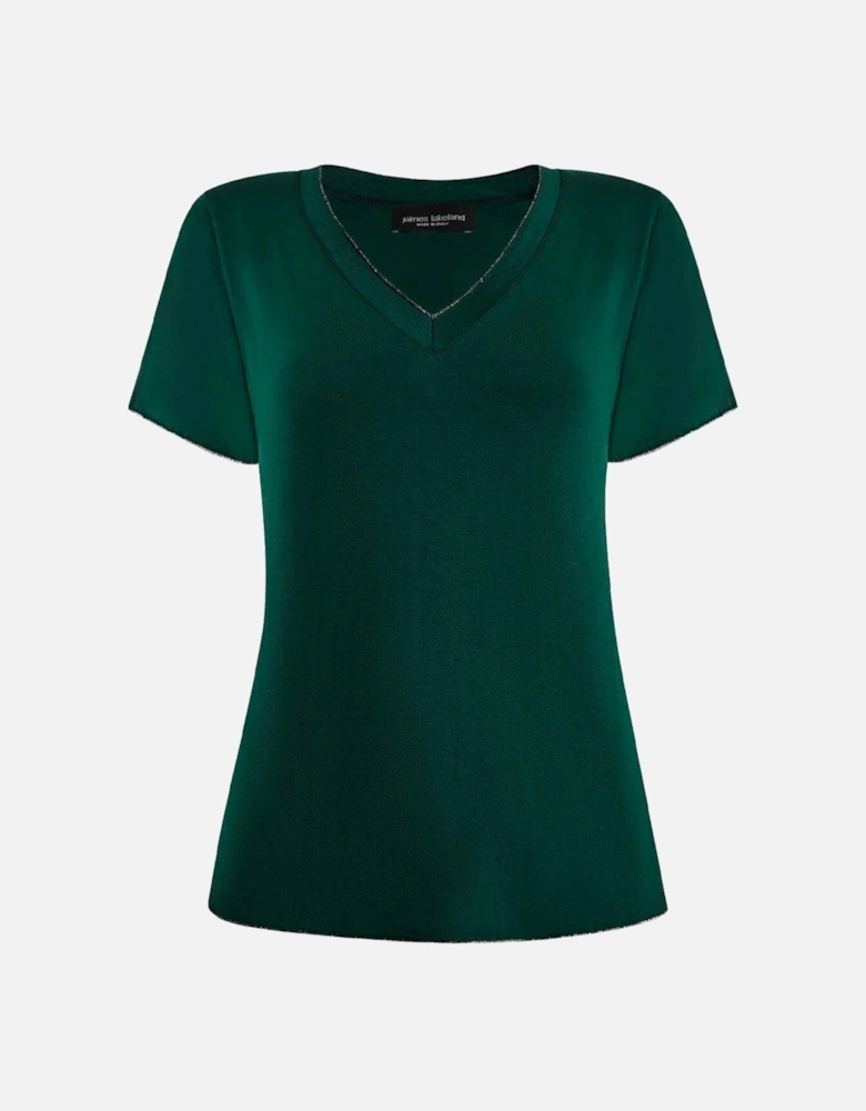 Dark Green V-neck T-shirt