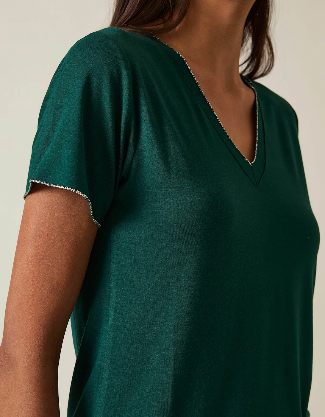 Dark Green V-neck T-shirt