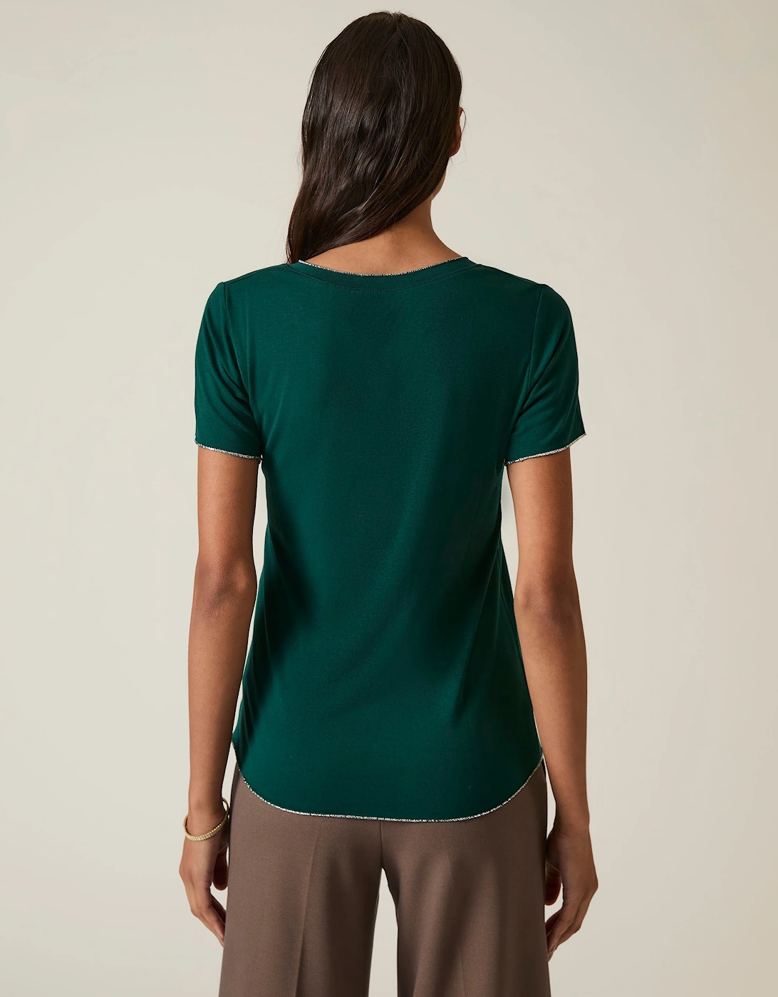 Dark Green V-neck T-shirt