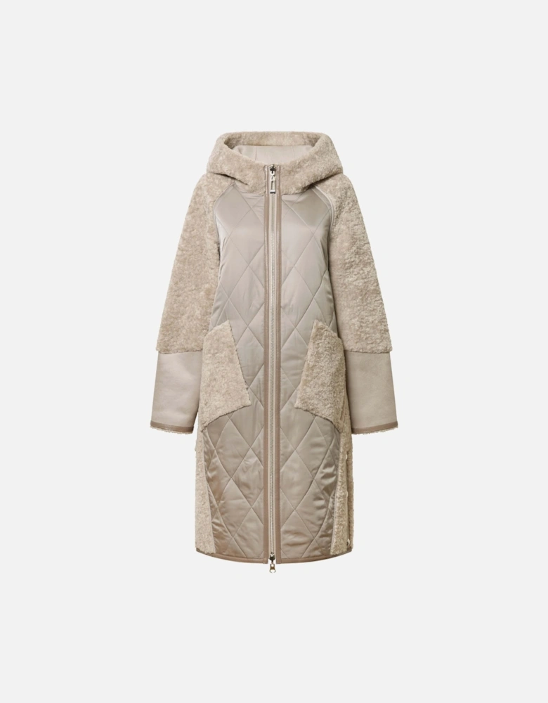 Grey Reversible Faux Fur Hooded Coat