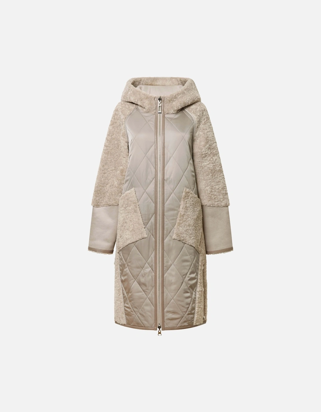 Grey Reversible Faux Fur Hooded Coat