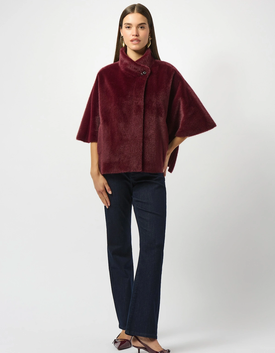 Bonded faux fur suede jacket