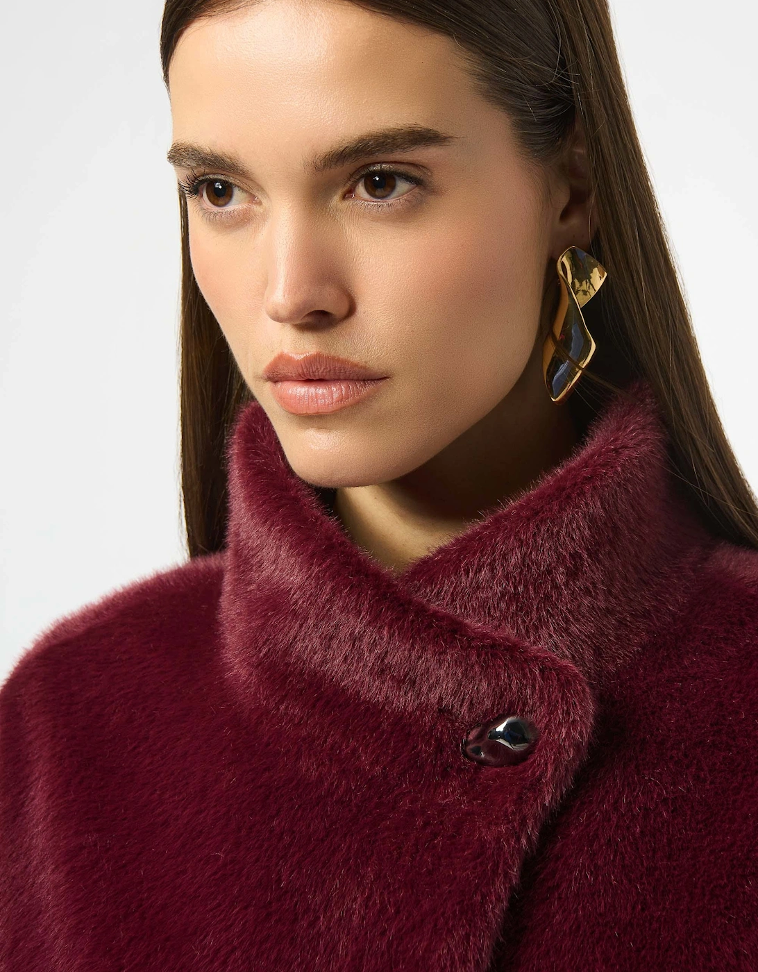 Bonded faux fur suede jacket