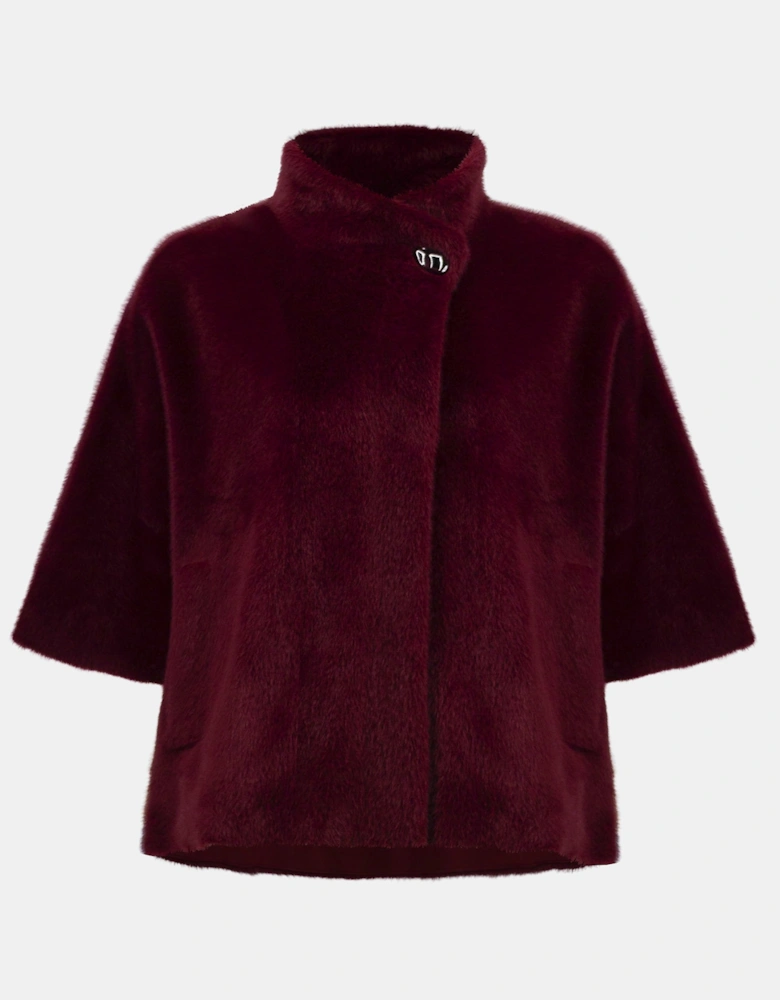 Bonded faux fur suede jacket