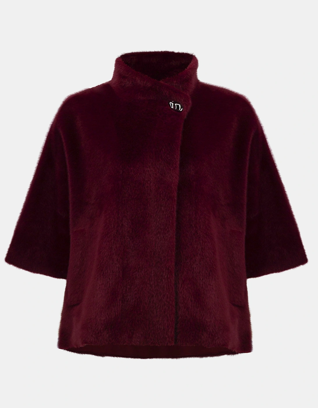 Bonded faux fur suede jacket