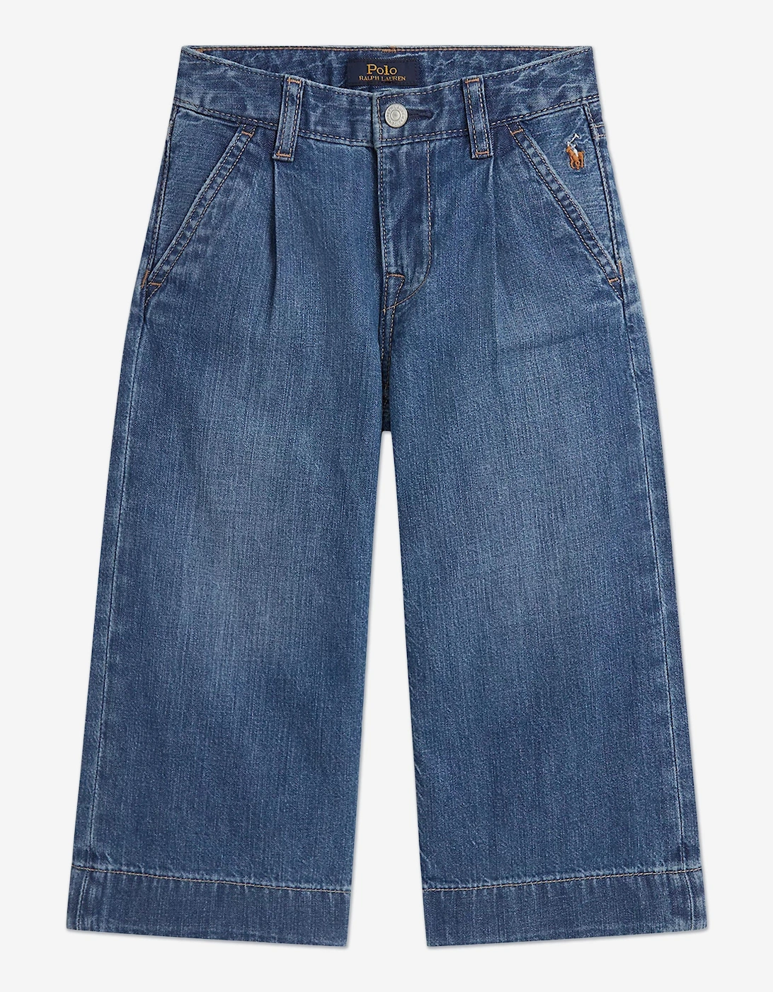 Girls Denim Wide Leg Jeans in Blue, 5 of 4