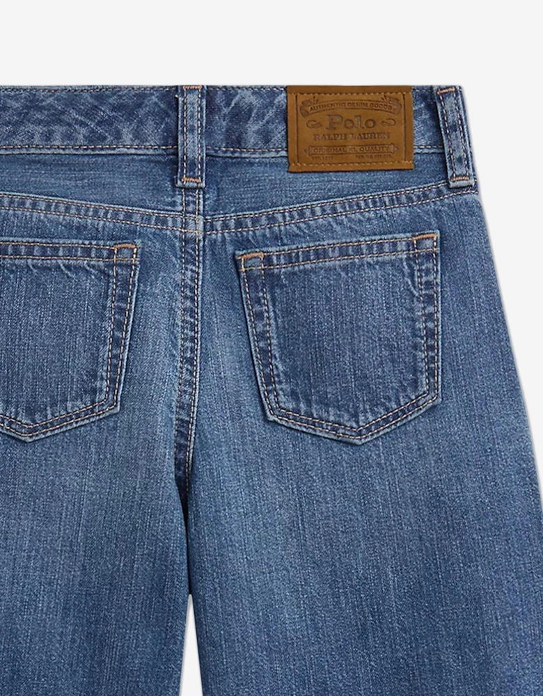 Girls Denim Wide Leg Jeans in Blue