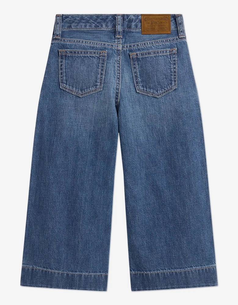 Girls Denim Wide Leg Jeans in Blue