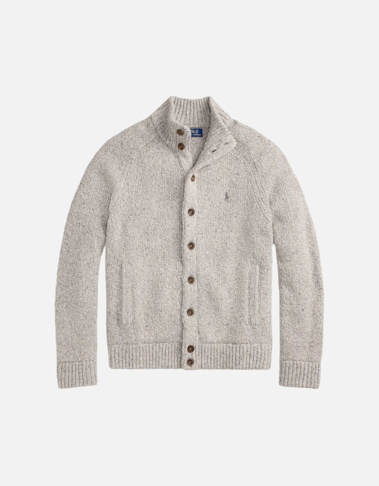 Wool Blend Cardigan 002 Grey Marl