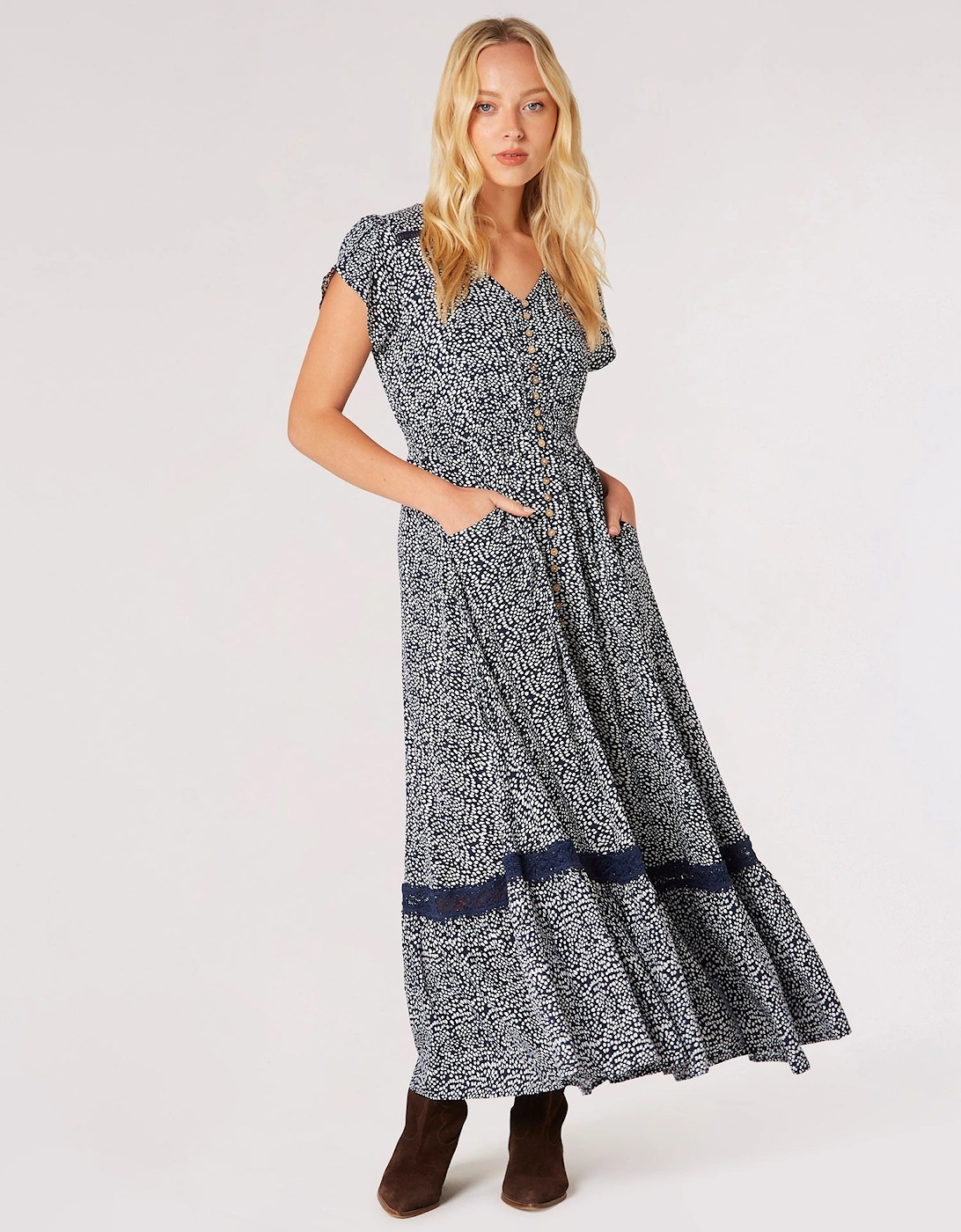 Irregular Dot Crochet Maxi Dress, 2 of 1