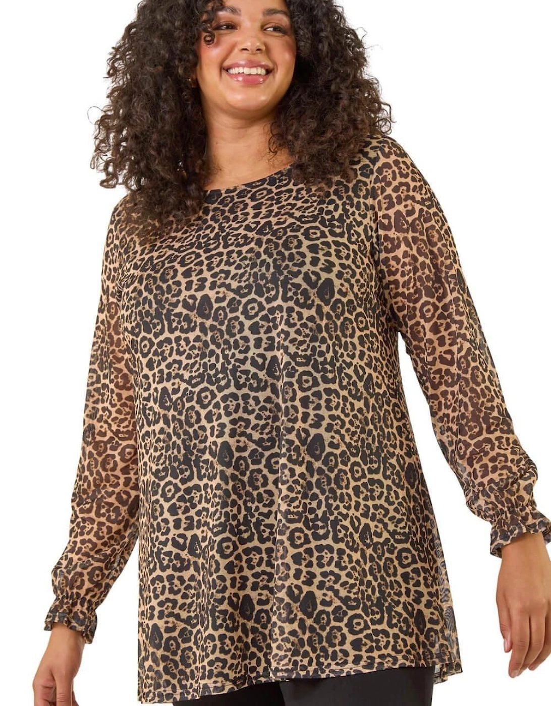 Curve Animal Frill Cuff Top, 2 of 1