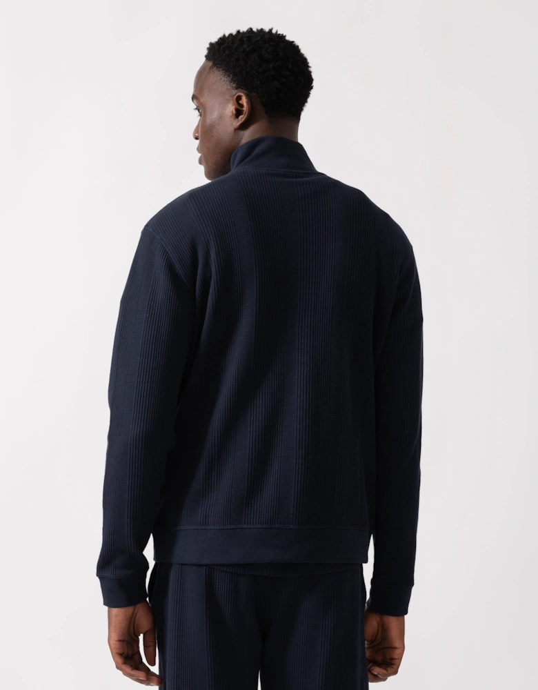BOSS Orange Structure Mens 1/4 Zip Loungewear Top - Dark Blue 403