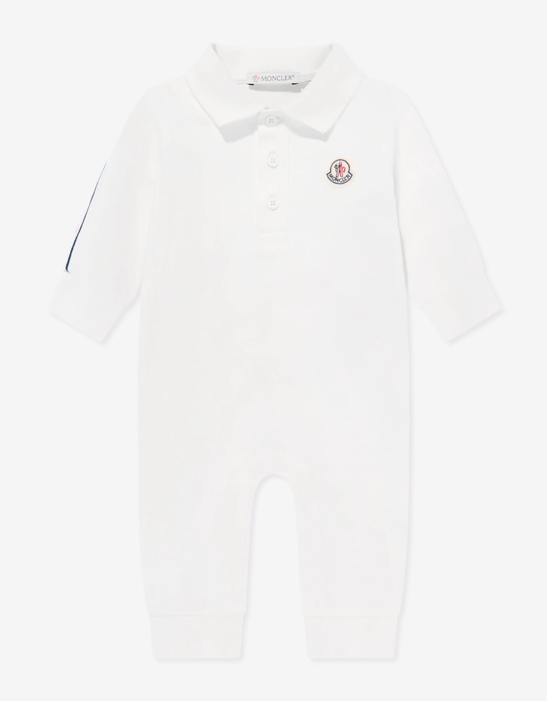 Enfant Baby Boys Logo Romper in Ivory