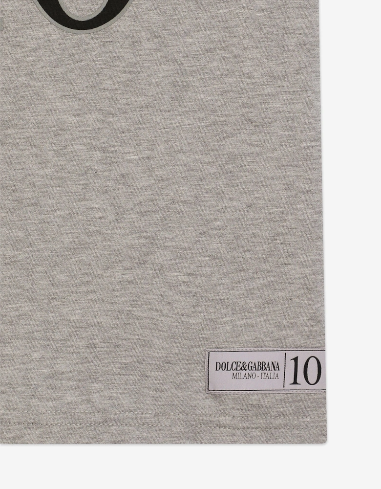 Boys Logo Print T-Shirt in Grey