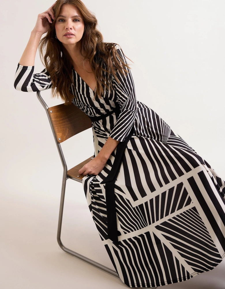 Printed Midi Wrap Dress