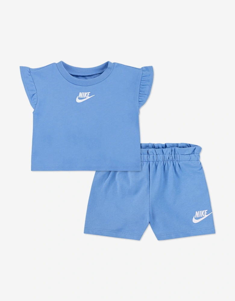 Girls French Terry Short Set in Blue