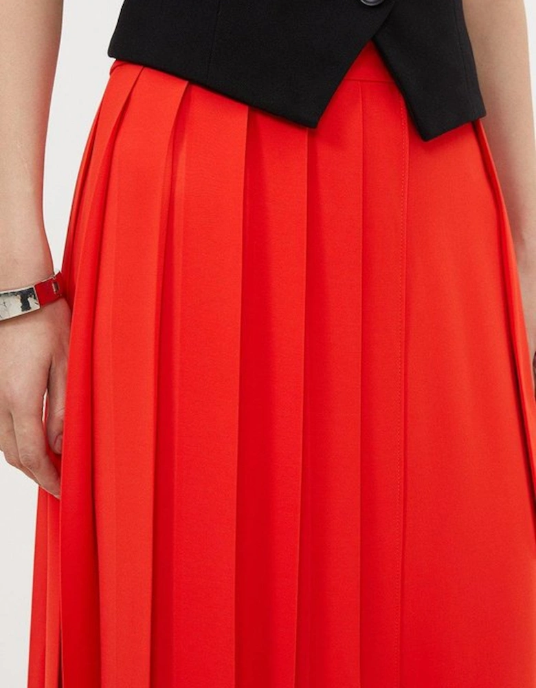 Soft Tailored Detachable Pleated Wrap Skirt Straight Trouser