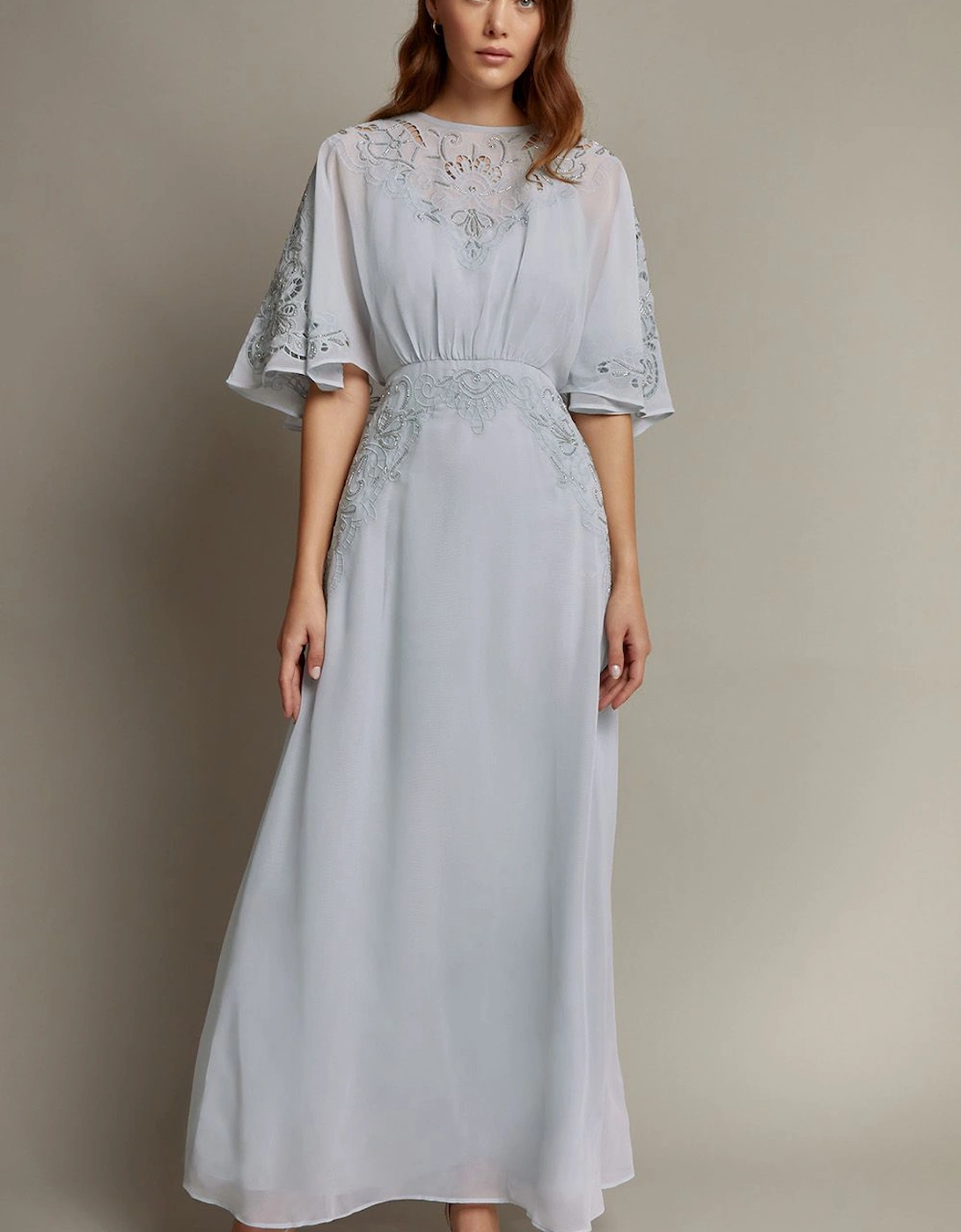 Tatiana Angel Sleeve Embellished Maxi Dress Blue, 2 of 1