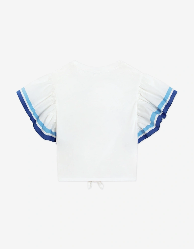 Girls Butterfly Logo Top in White