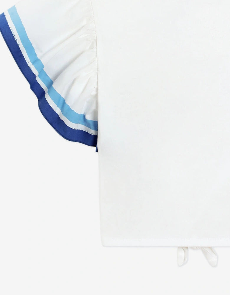 Girls Butterfly Logo Top in White