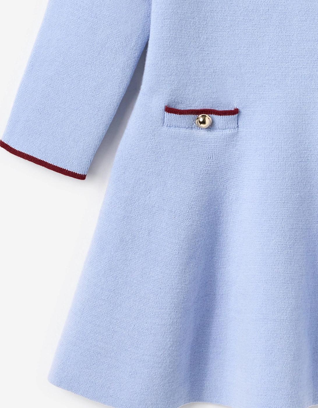 Girls Ribbed Knit Dress in Blue
