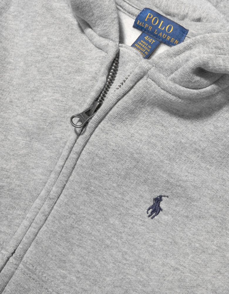 Boys Logo Zip Up Top in Grey