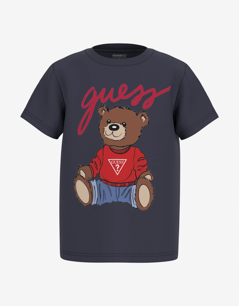 Kids Teddy Bear T-Shirt in Navy