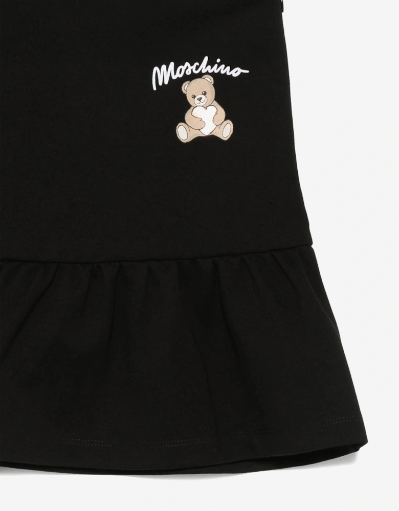 Girls Teddy Bear Logo Skirt in Black