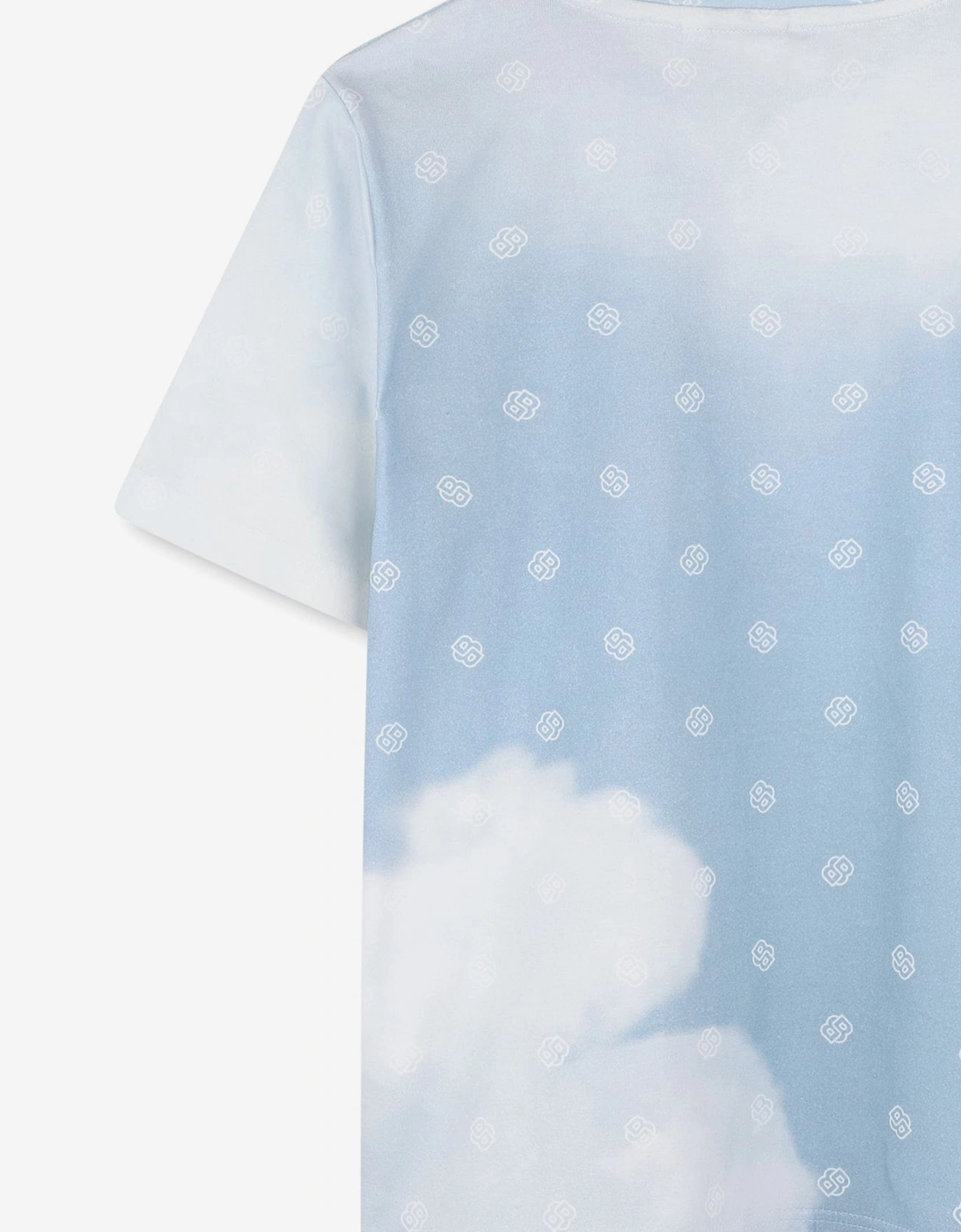 BOSS Boys Double B Cloud Print T-Shirt in Blue