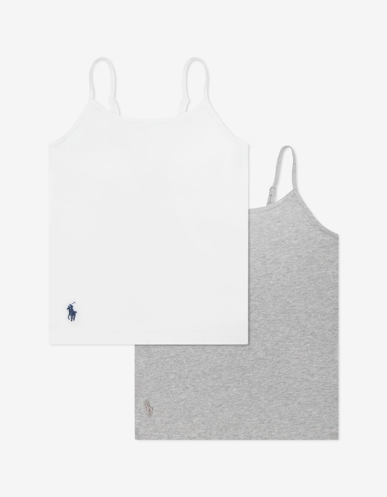 Girls 2 Pack Camisole Set in White