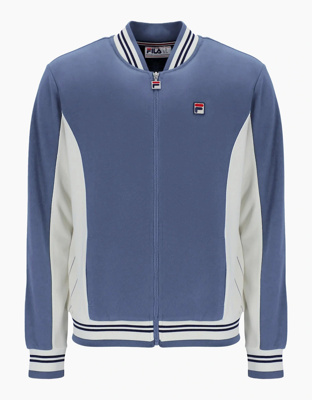 Men's Fila Settanta Baseball Track Top Jacket Vintage Indigo/Gardenia/Fila Navy - Size: XL