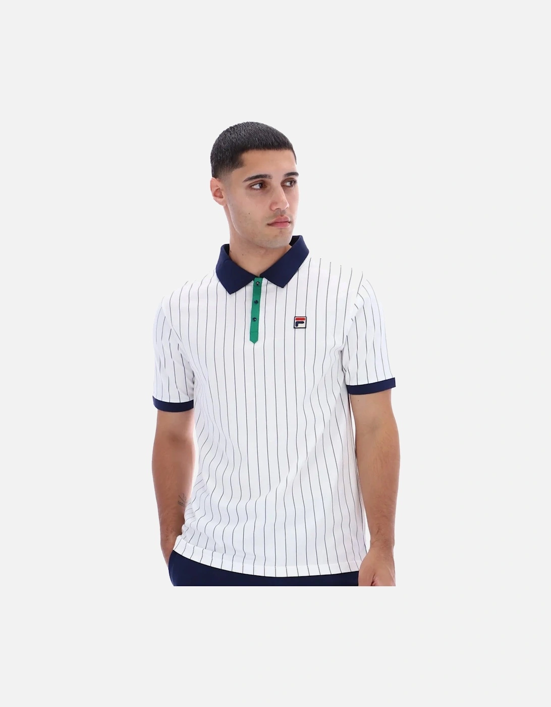 BB1 Classic Striped Polo Shirt White/Green/Navy