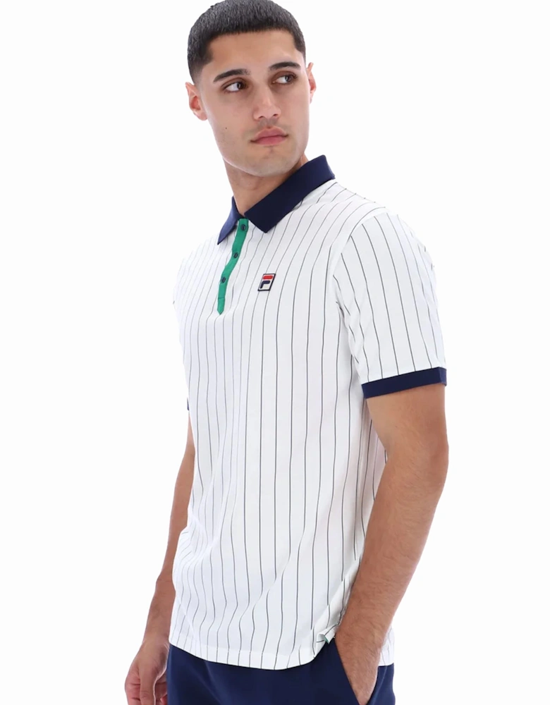 BB1 Classic Striped Polo Shirt White/Green/Navy