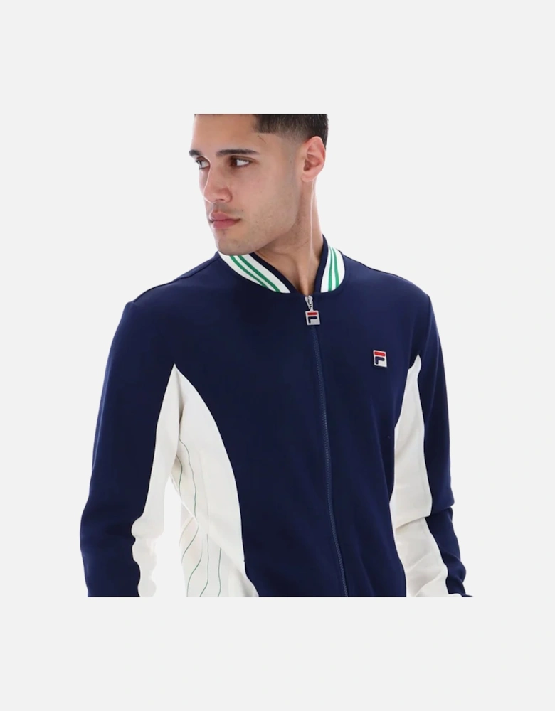 Settanta Baseball Track Top Jacket Navy/Gardenia/Green
