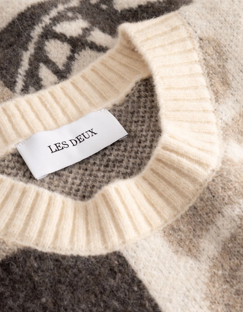 Globe Crewneck Knit - Dark Sand