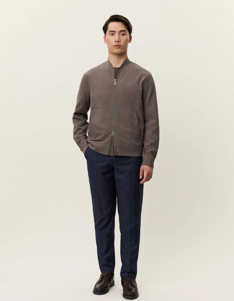 Como Reg Light Twill Bomber Jacket - Mountain Grey Brown