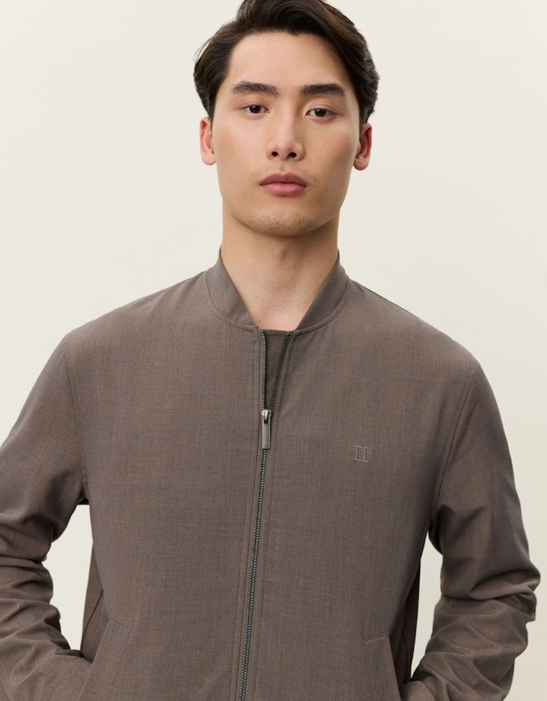 Como Reg Light Twill Bomber Jacket - Mountain Grey Brown