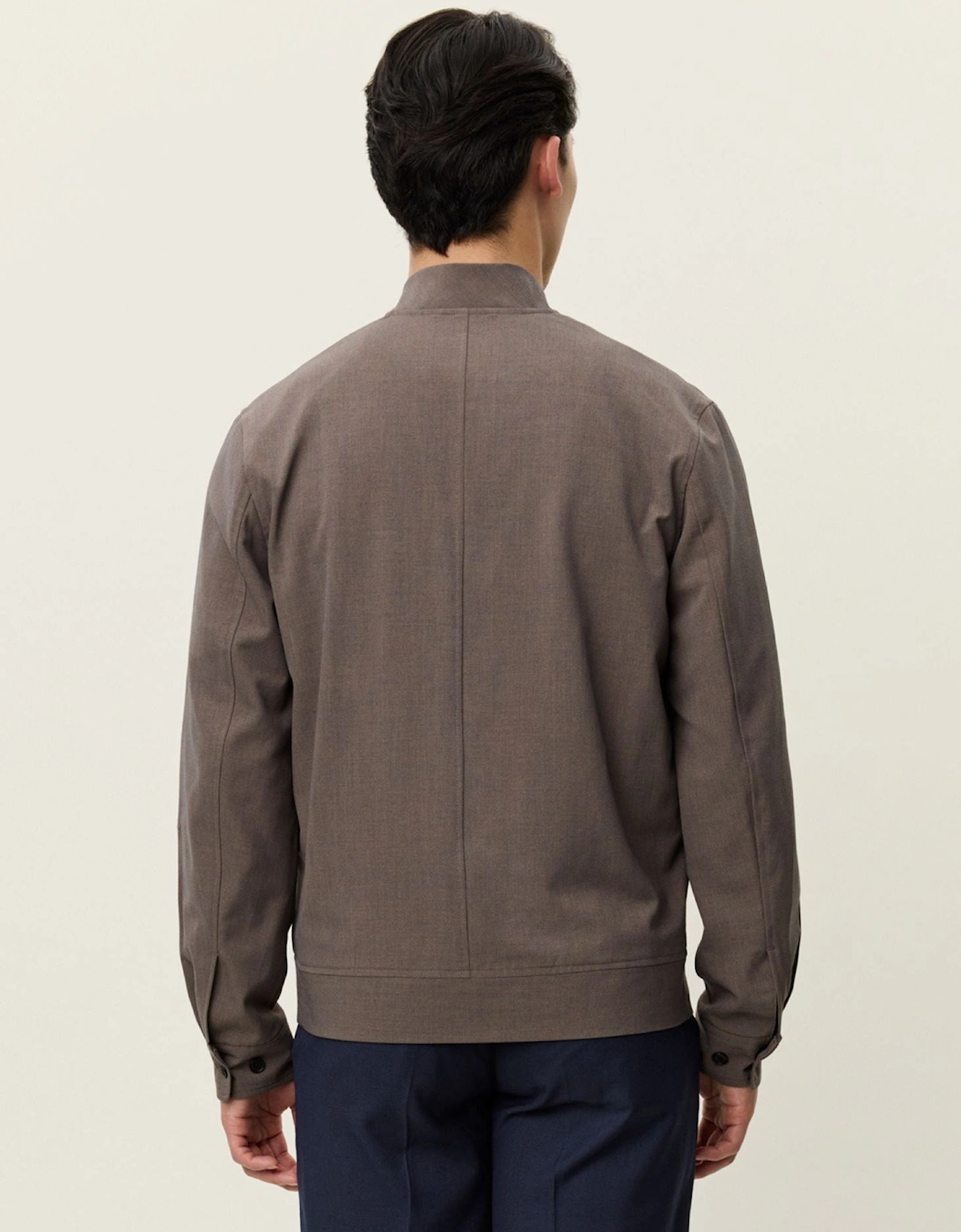 Como Reg Light Twill Bomber Jacket - Mountain Grey Brown