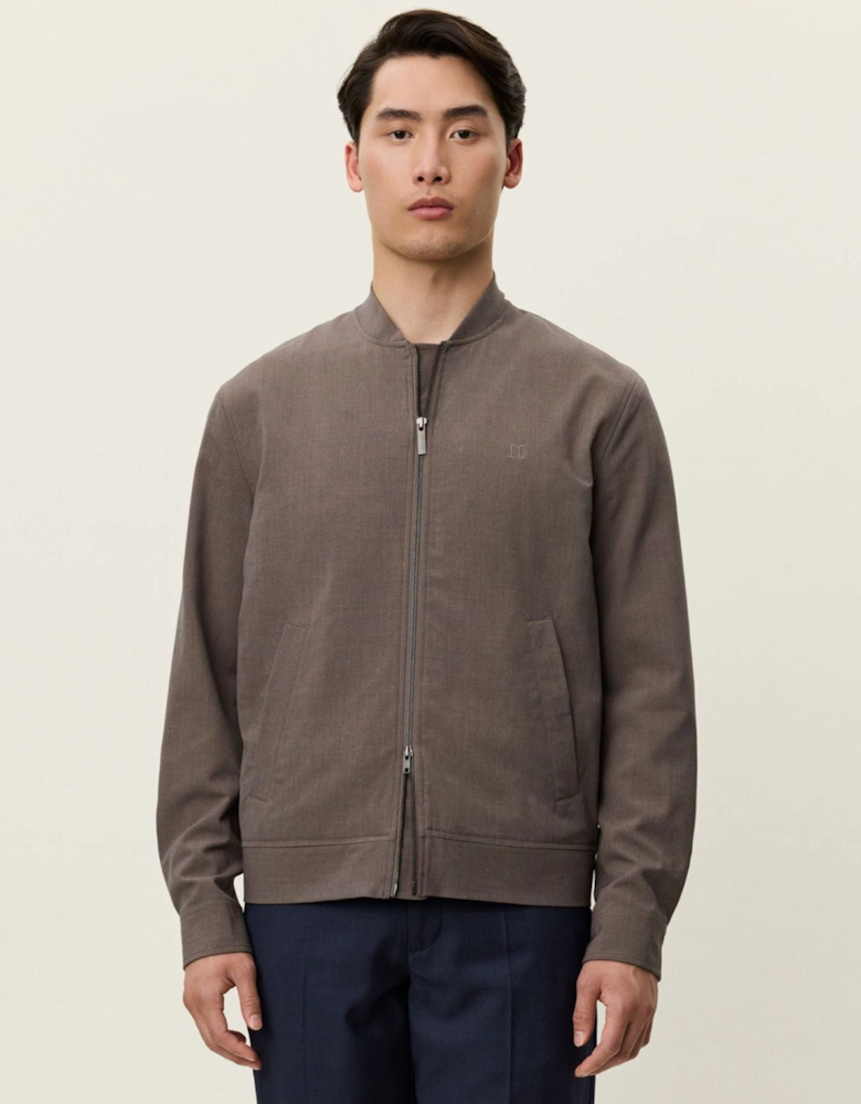 Como Reg Light Twill Bomber Jacket - Mountain Grey Brown
