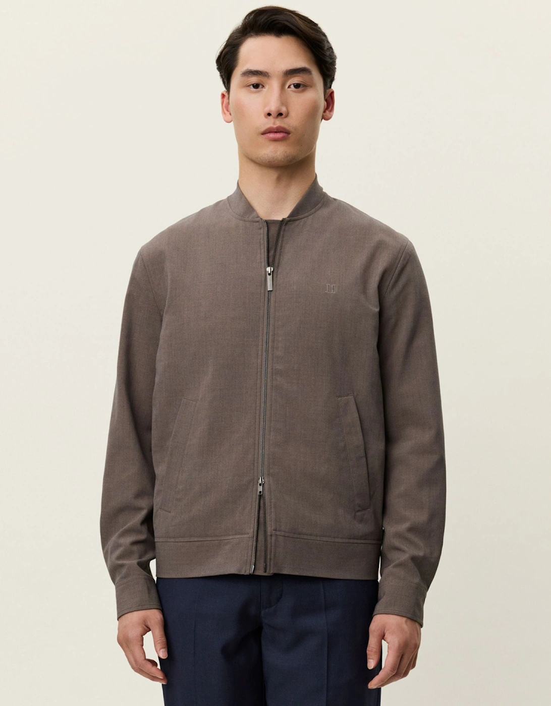 Como Reg Light Twill Bomber Jacket - Mountain Grey Brown