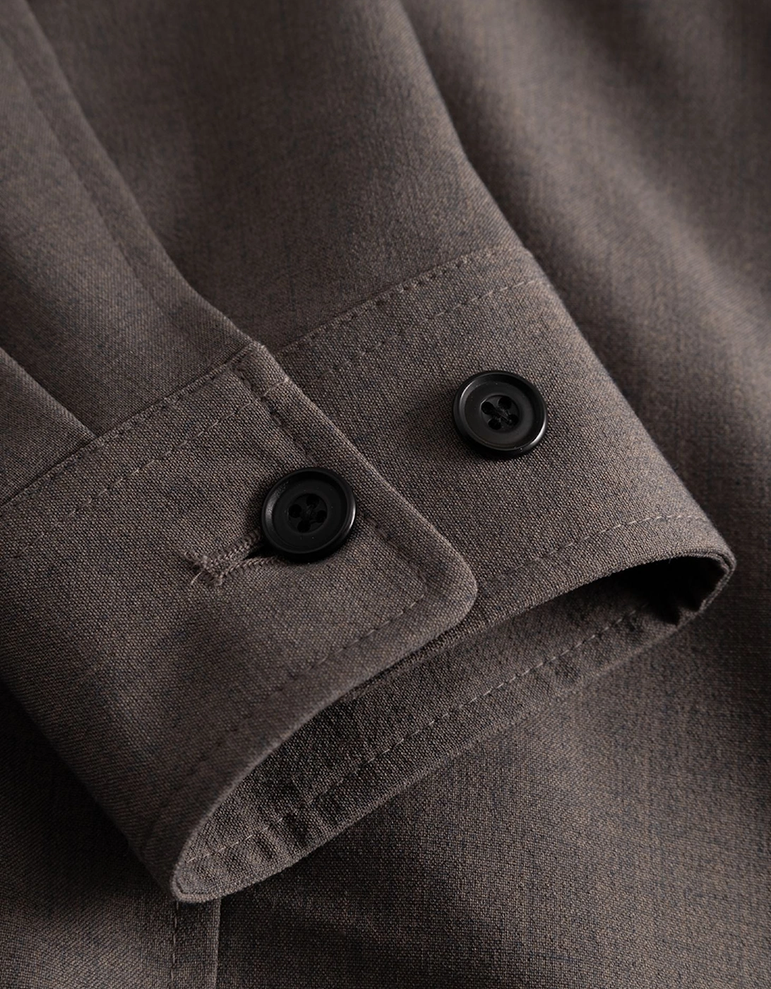 Como Reg Light Twill Bomber Jacket - Mountain Grey Brown