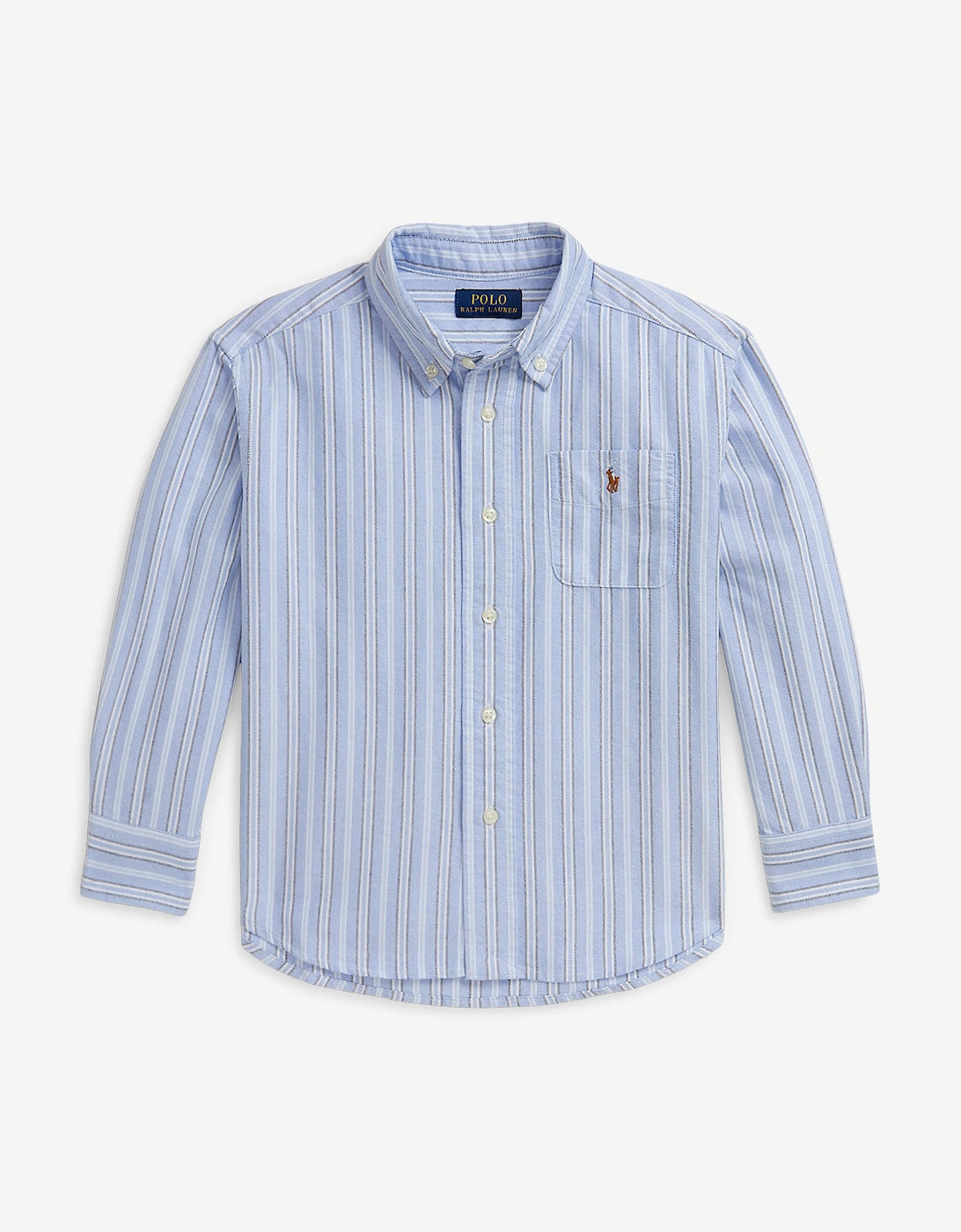 Boys Striped Oxford Shirt in Blue, 6 of 5
