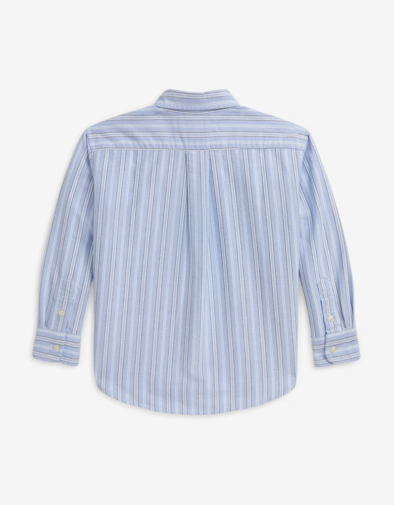Boys Striped Oxford Shirt in Blue
