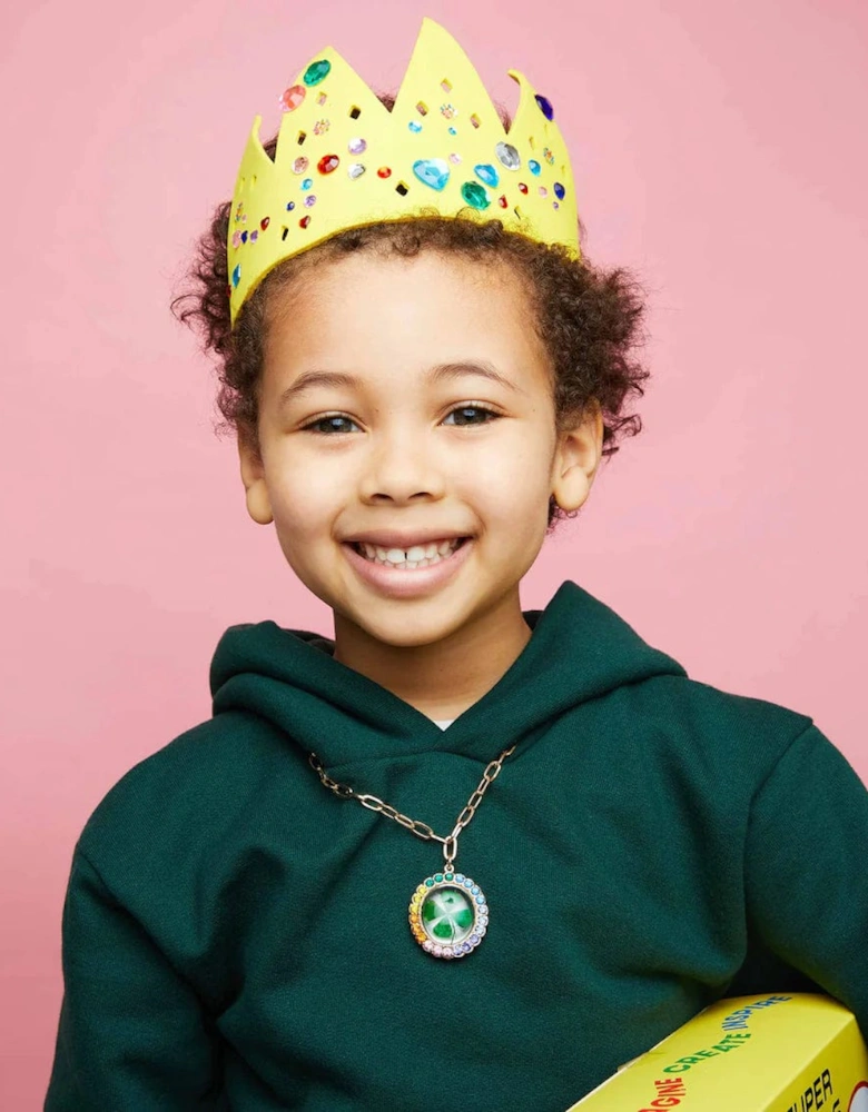 Girls Lucky Streak Real 4-Leaf Clover Necklace in Multicolour