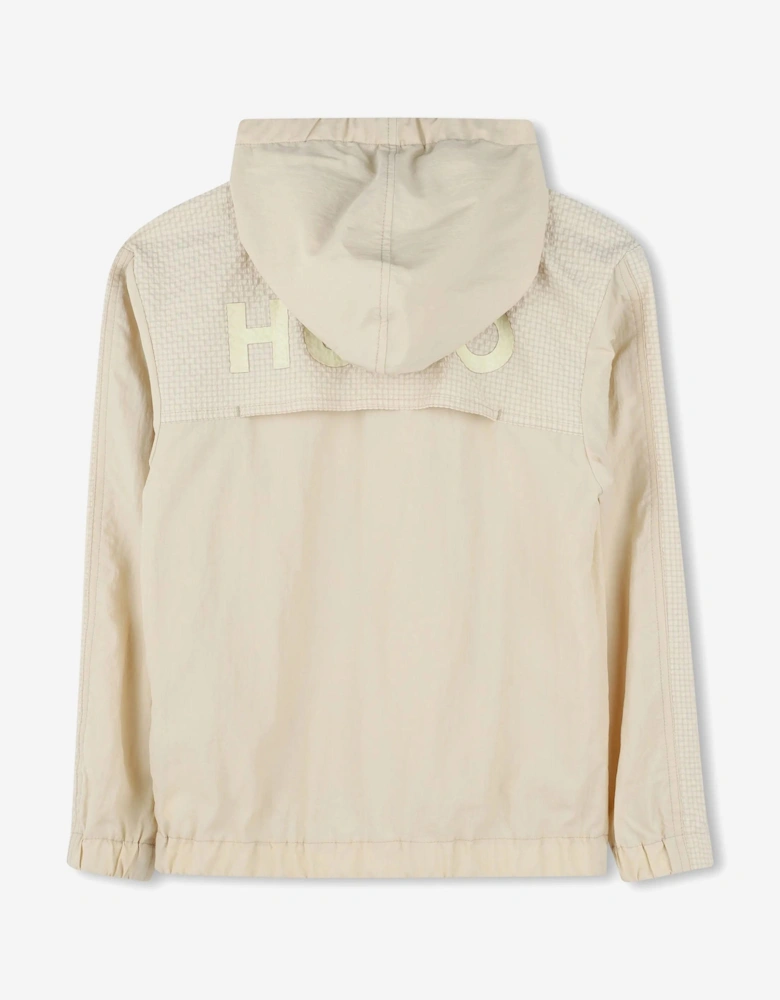 Boys Hooded Windbreaker in Beige