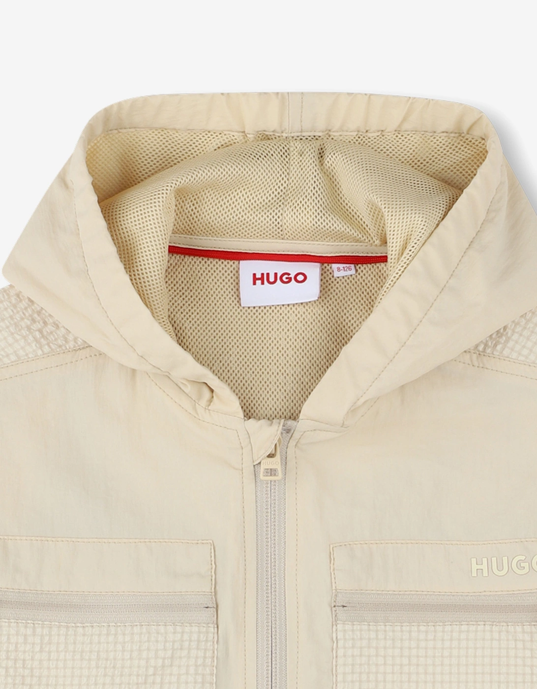 Boys Hooded Windbreaker in Beige