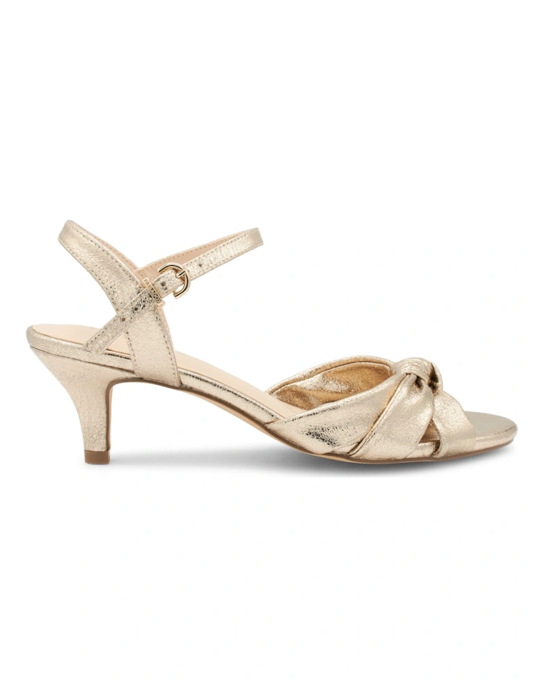 'Monique' Metallic  Kitten Heel Heeled Sandal