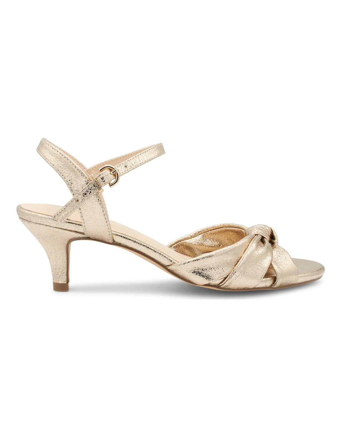 'Monique' Metallic  Kitten Heel Heeled Sandal, 2 of 1