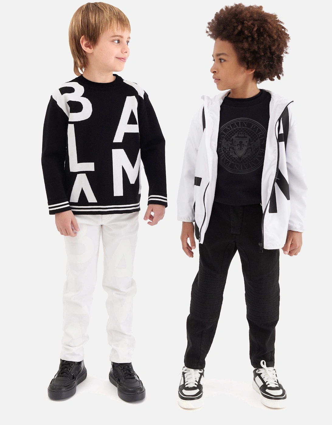 Boys Logo Print Hooded Jacket in White