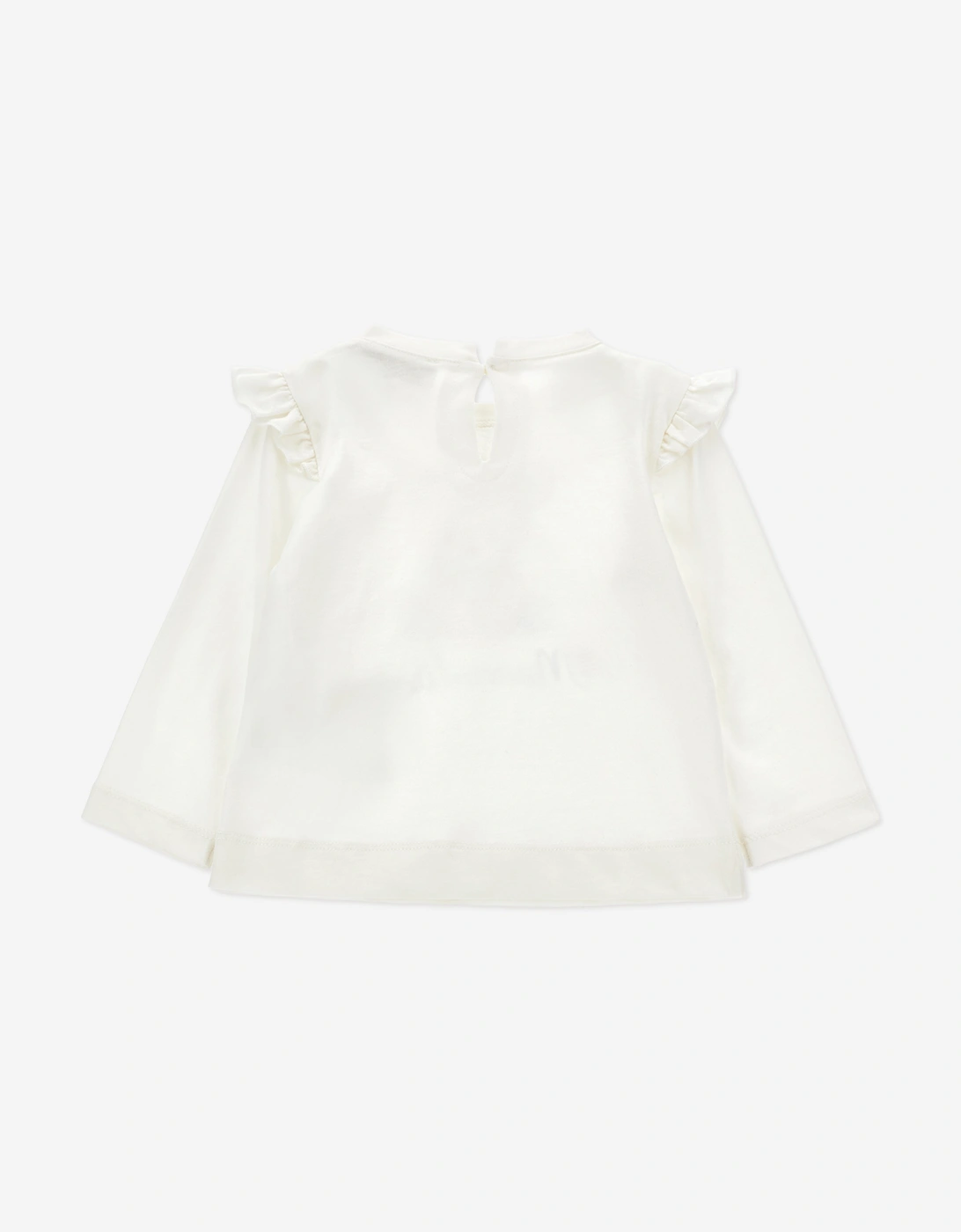 Baby Girls Long Sleeve Teddy T-Shirt in White